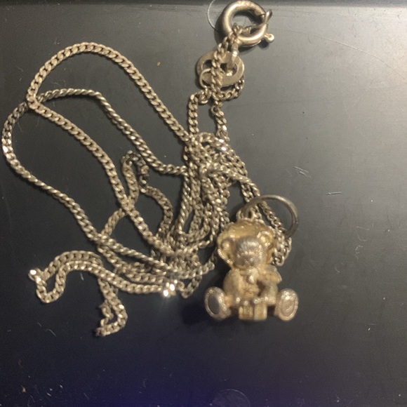 Sterling Silver .925 Cherish Teddies 3D pendant necklace .14g - Picture 8 of 8